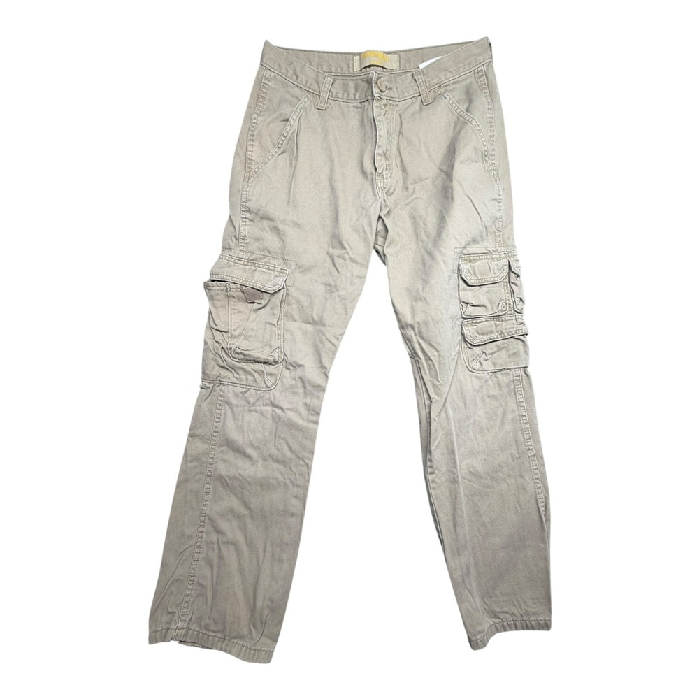 Wrangler Mens Khaki Tan Cotton Twill Straight Leg Cargo Pants 30x30 70BRWS7